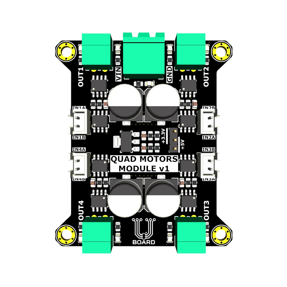 Рендер платы Quad Motor Shield
